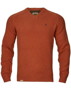 Vincent Merino V-Neck Tröja - Bombay brown