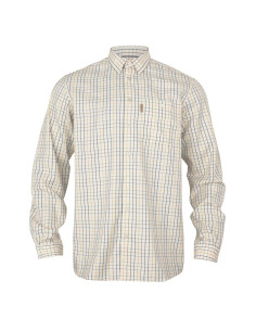Härkila Haywood wool blend LS shirt Arrowwood yellow check