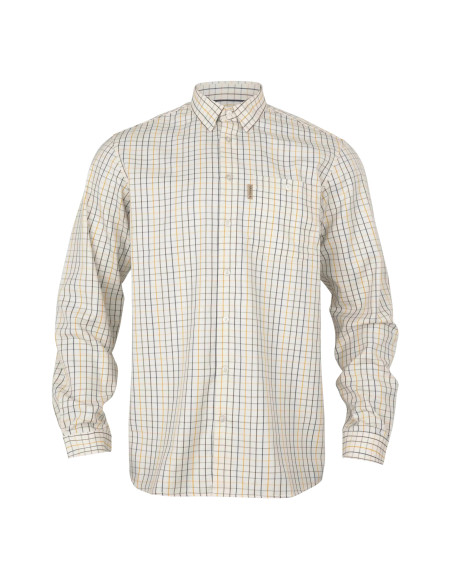 Härkila Haywood wool blend LS shirt Arrowwood yellow check
