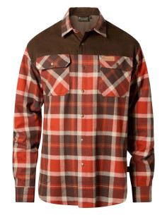 Pinewood Douglas Vindtät Skjorta Orange Clay Dark Brown