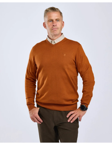 Pinewood Värnamo Merino Sweater M Orange Clay