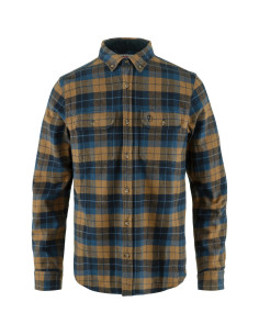 Fjällräven Singi Heavy Flannel Shirt M Dark Navy Buckwheat Brown