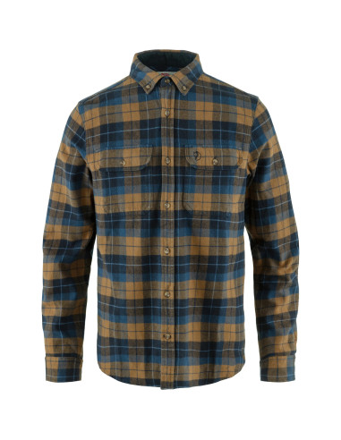 Fjällräven Singi Heavy Flannel Shirt M Dark Navy Buckwheat Brown