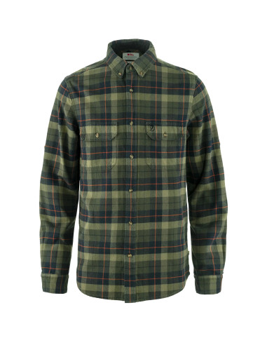 Fjällräven Singi Heavy Flannel Shirt M  Black Deep Forest