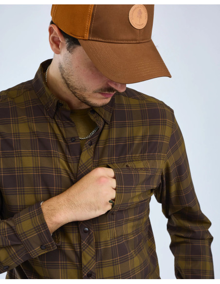 Pinewood Abisko Trekking InsectSafe LS Shirt M D Olive Sandstone