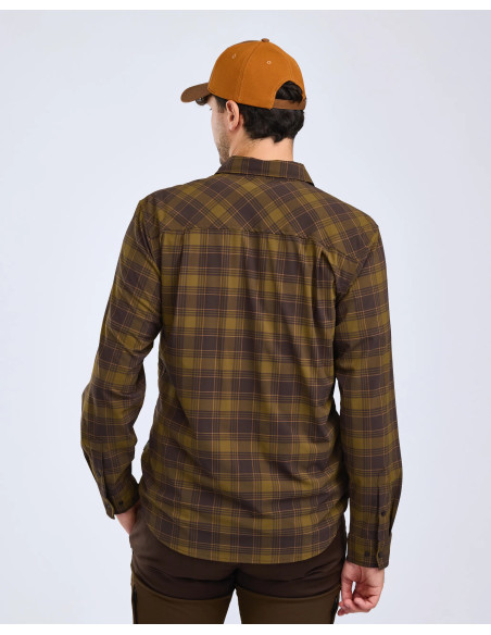 Pinewood Abisko Trekking InsectSafe LS Shirt M D Olive Sandstone