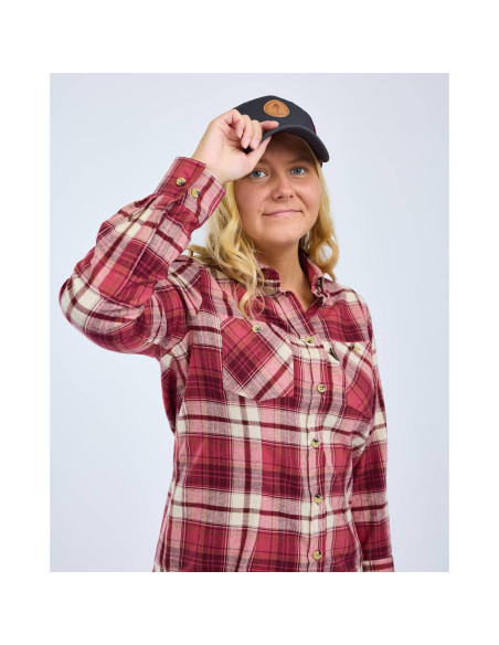 Pinewood Härjedalen Shirt W Cherry Pink Offwhite