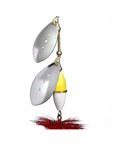 Myran Wipp Spinnare Dubbel Gul Vit 12g