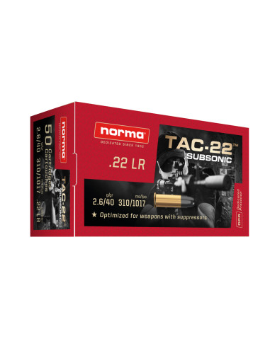 Norma TAC-22 Subsonic 22LR 40gr 50-pack