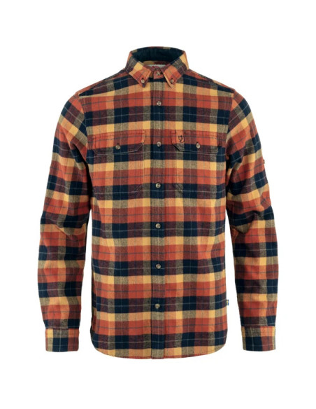 Fjällräven Singi Heavy Flannel Shirt Autumn Leaf Dark Navy