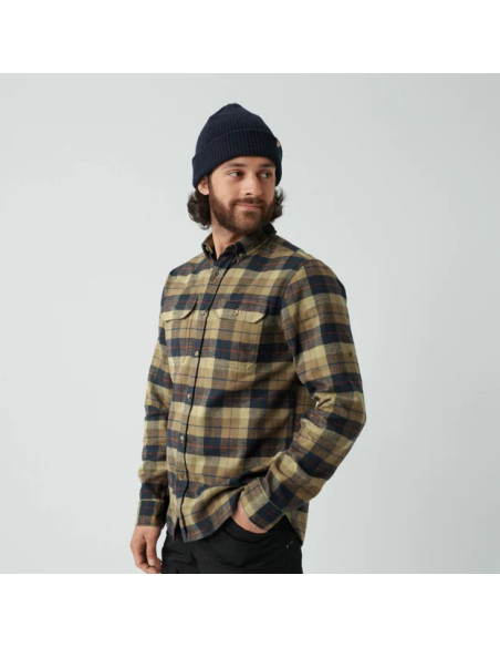 Fjällräven Singi Heavy Flannel Shirt Autumn Leaf Dark Navy