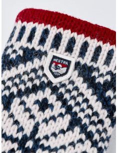 Hestra Nordic Wool Mitt Medium Blue Off White 2
