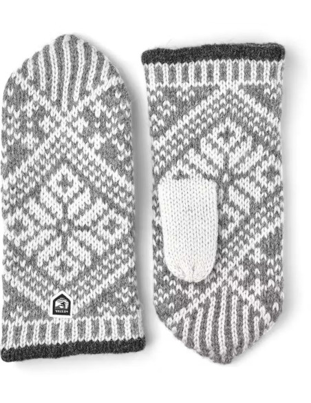 Hestra Nordic Wool Mitt Grey Off White