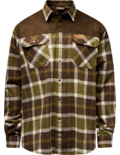 Pinewood Douglas Vindtät Skjorta Olive Green Cr White