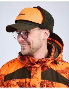 Pinewood Småland Teddy Winter Keps Mossgreen Orange 2