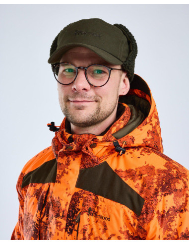 Pinewood Småland Teddy Winter Keps Mossgreen Orange