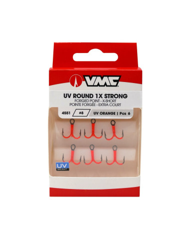 VMC 4551 UV Orange Round 1X Strong 6-pack