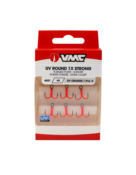 VMC 4551 UV Orange Round 1X Strong 6-pack