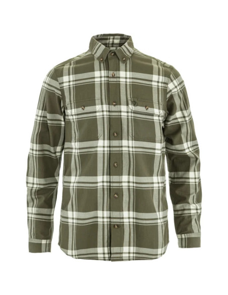 Fjällräven Övik Lite Flannel Shirt M - Laurel Green Chalk White