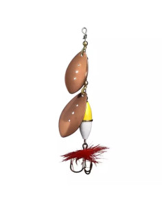 Myran Wipp Spinnare Dubbel Gul Vit 12g