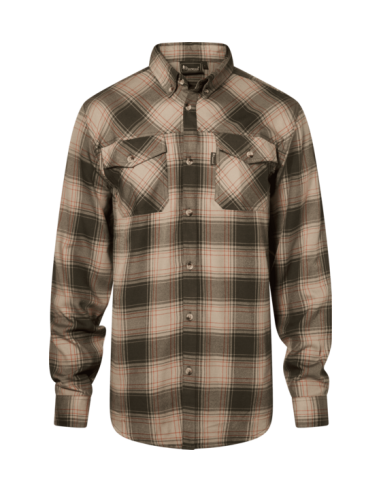 Pinewood Finnveden Forest Flannel Shirt M Olive Dark Green