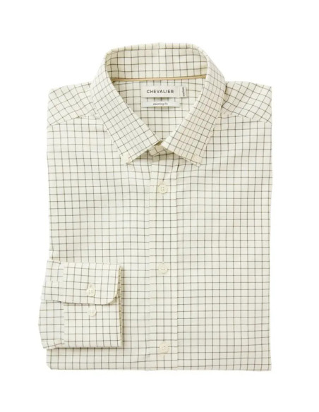 Chevalier Baron Shooting Fit Stretch Shirt Stormy Blue Tattersall M